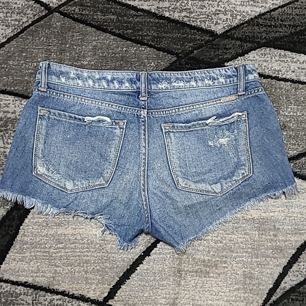KANCAN LOS ANGELES FACTORY DISTRESSED DENIM JEAN SHORTS - Picture 7 of 11